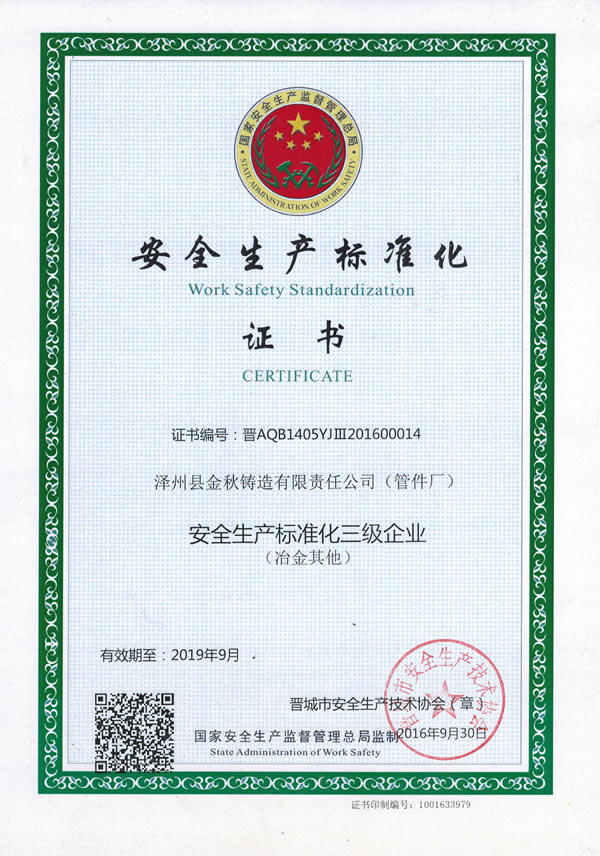 安全生產(chǎn)標(biāo)準(zhǔn)化企業(yè)